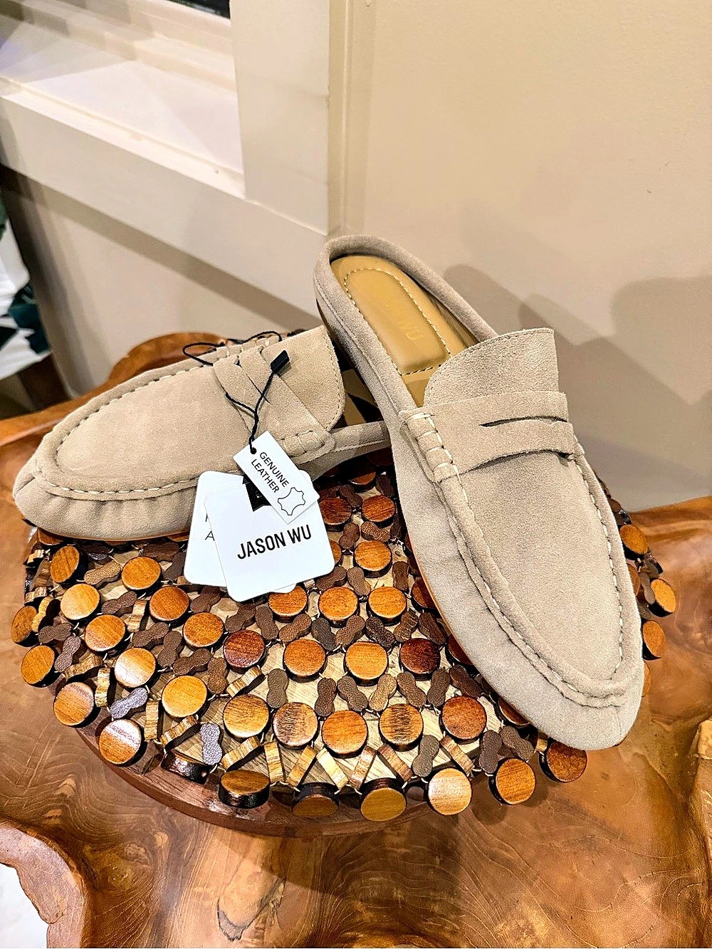 NWT JASON WU Run-Away Style Genuine Leather Moccasin Loafers Slip on Slides 8.5